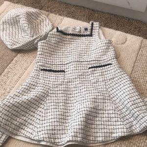 Girls dress and hat beret tweed janie and jack